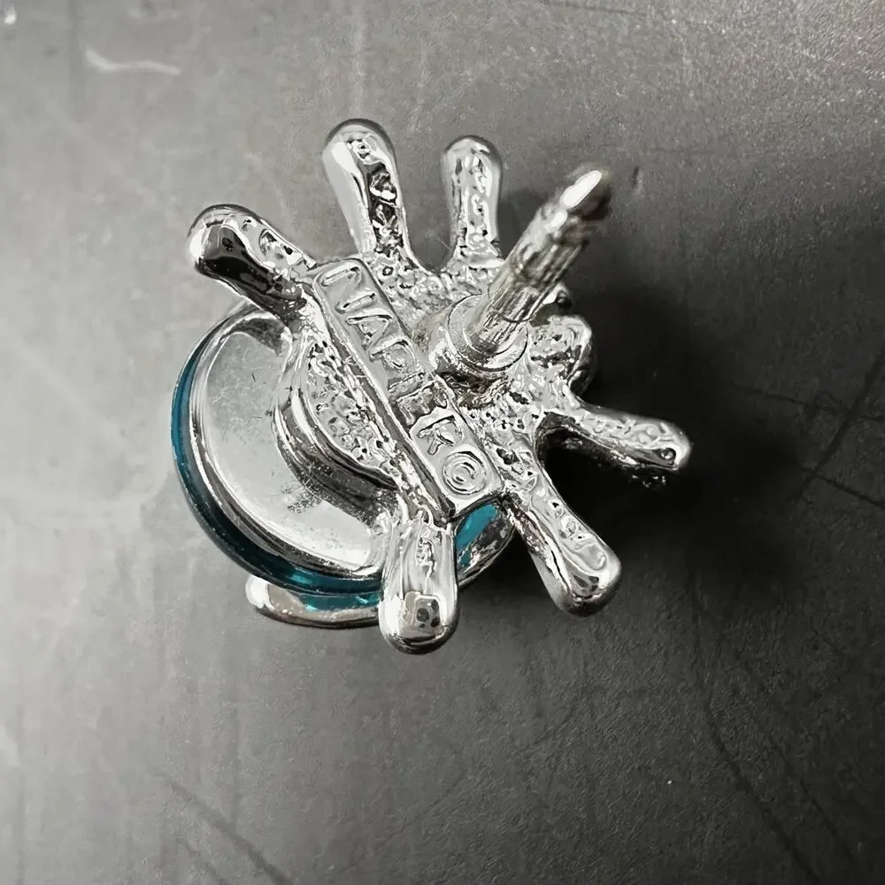 Napier LADYBUG Pin Silver tone Blue Retro Animal Bug Nature